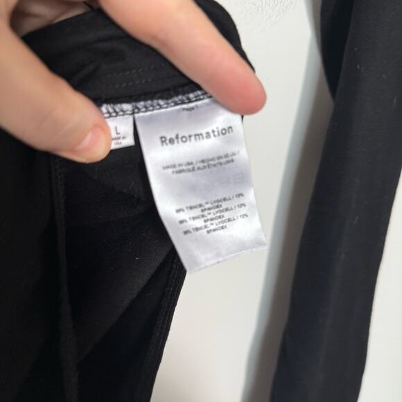 Reformation Avalon Lace Up Bodysuit in Black Size L - Picture 2 of 4